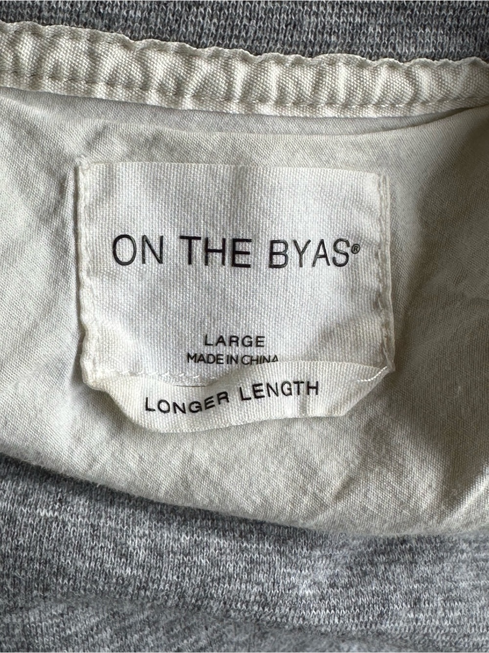 On the byas Gray Crewneck Sweater - Lightweight Pullover longer length - Picture 5 of 8